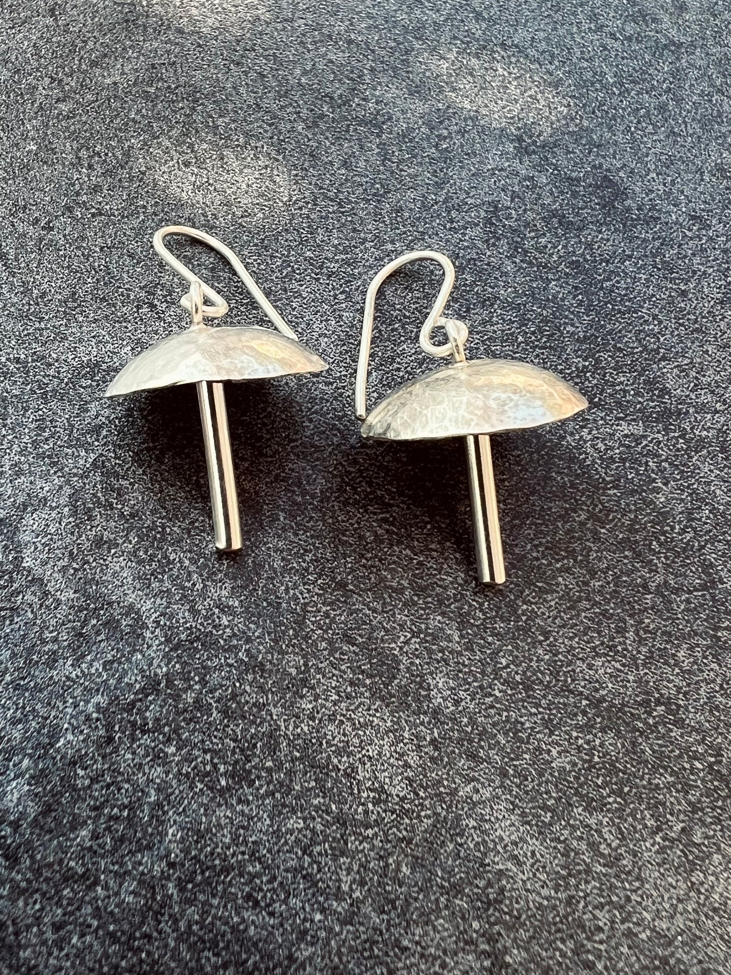 Silver Mushroom Earrings