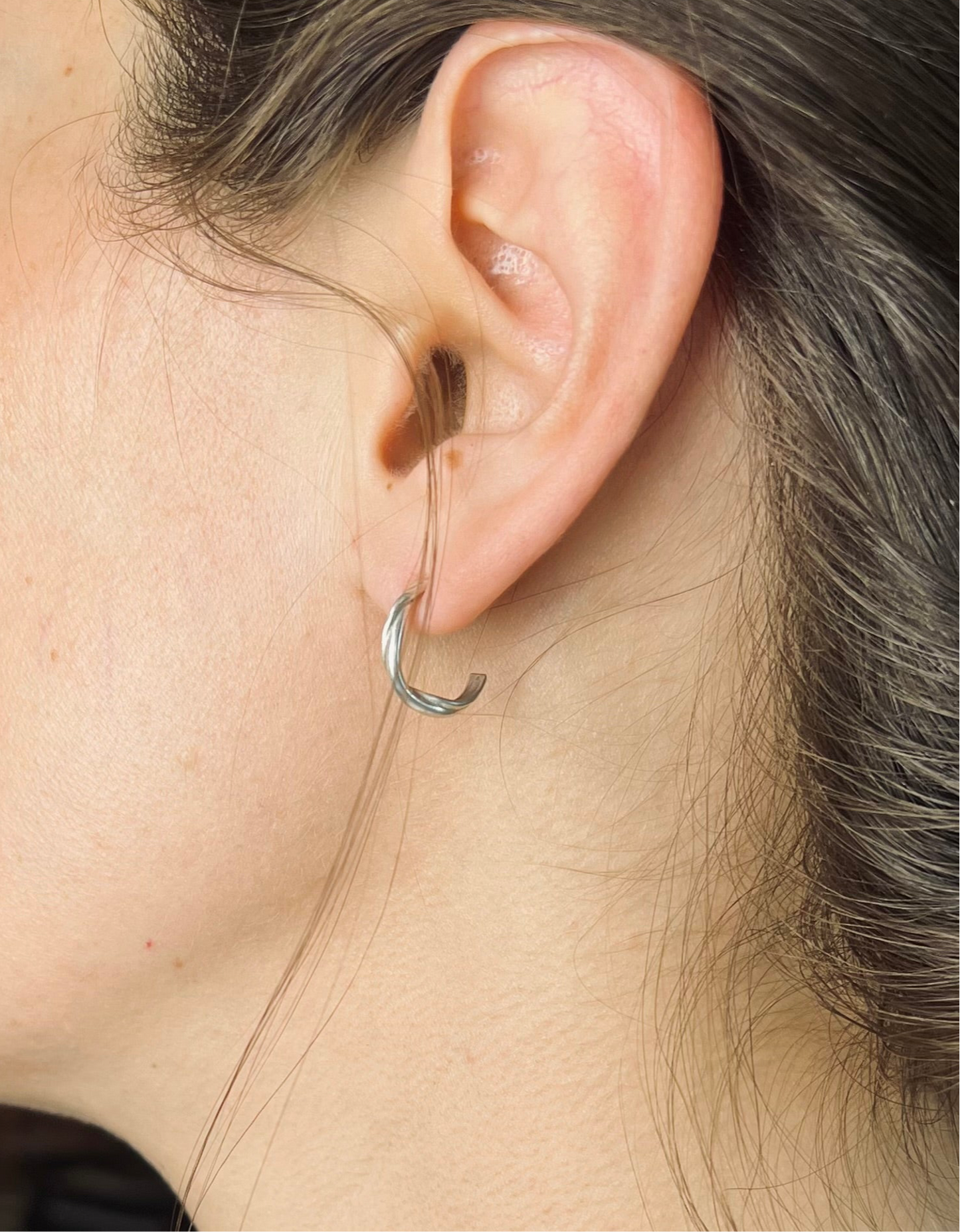 Silver Twisted Vine Hoops