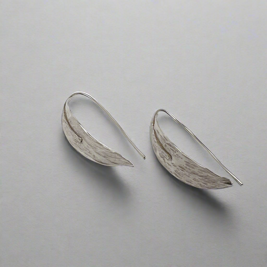Silver Willow Leaf Earring - small