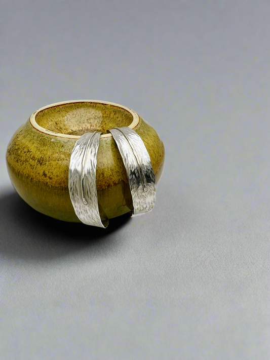 Silver Willow Hoop Post Earrings