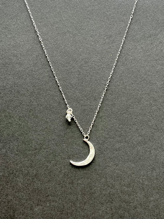 Crescent Moon and Star Necklace