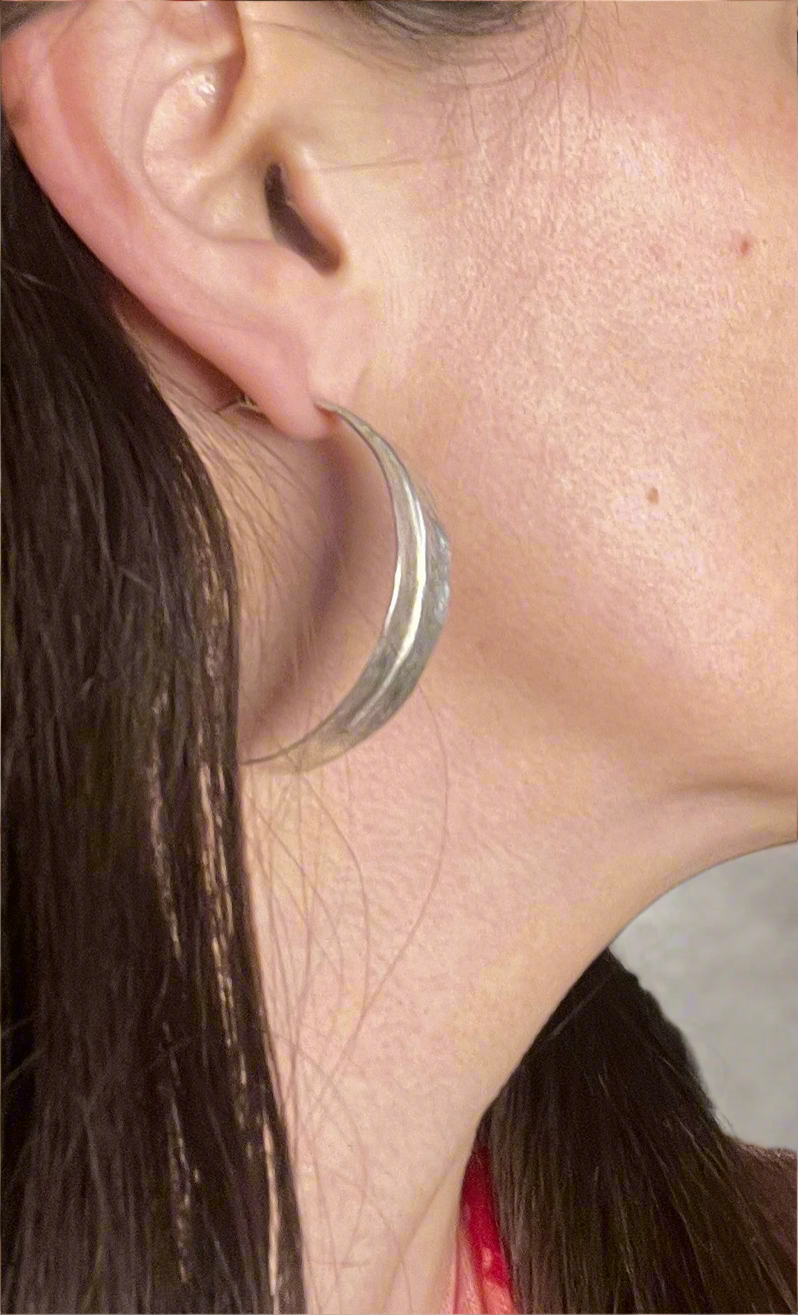 Silver Willow Hoop Post Earrings