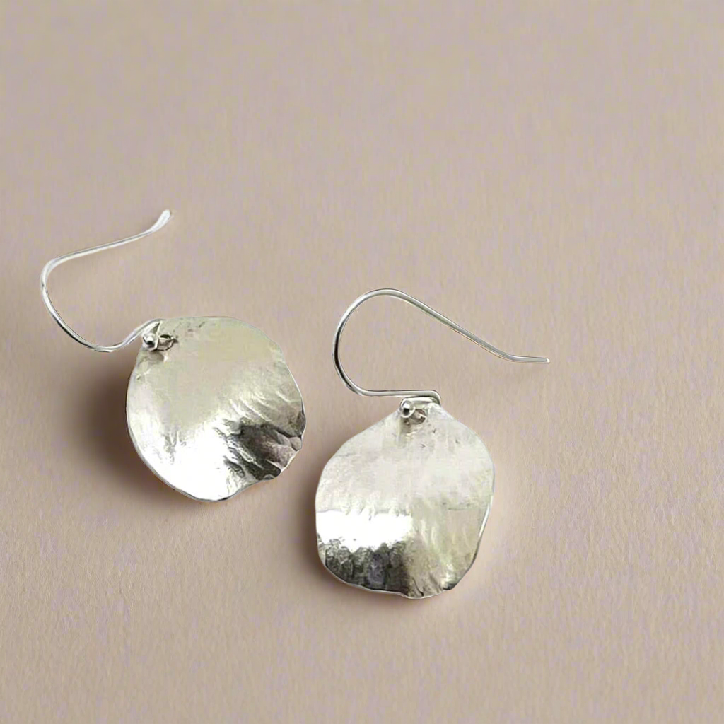 Flower Petal Silver Earrings