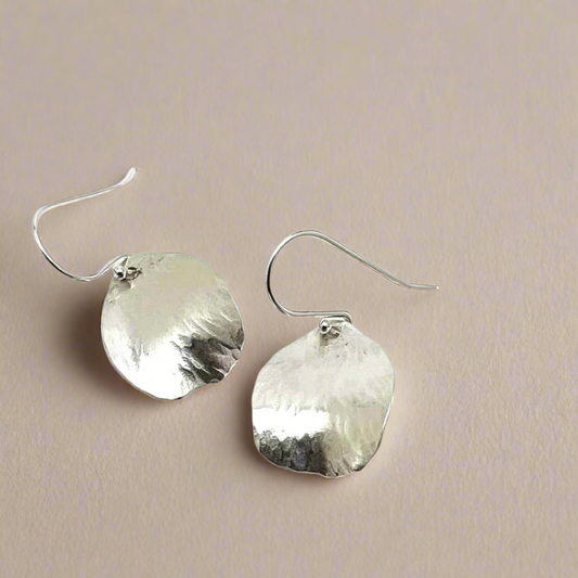 Flower Petal Silver Earrings