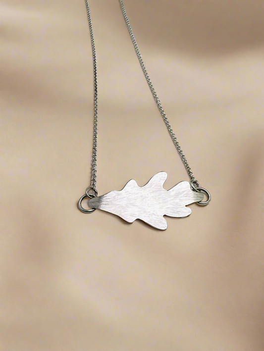 Oak Leaf Silver Necklace - Handmade Nature Inspired necklace