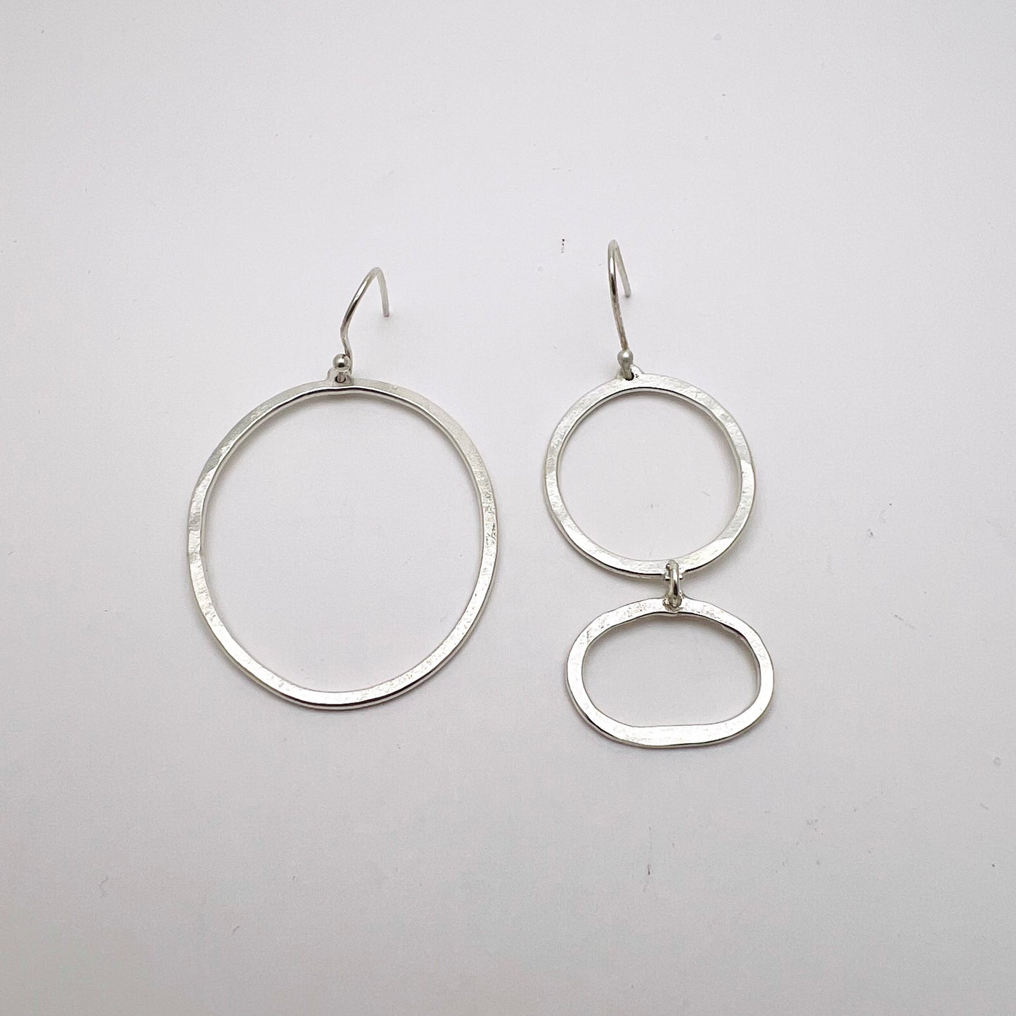 Asymmetrical Large Pebble Outline Earrings