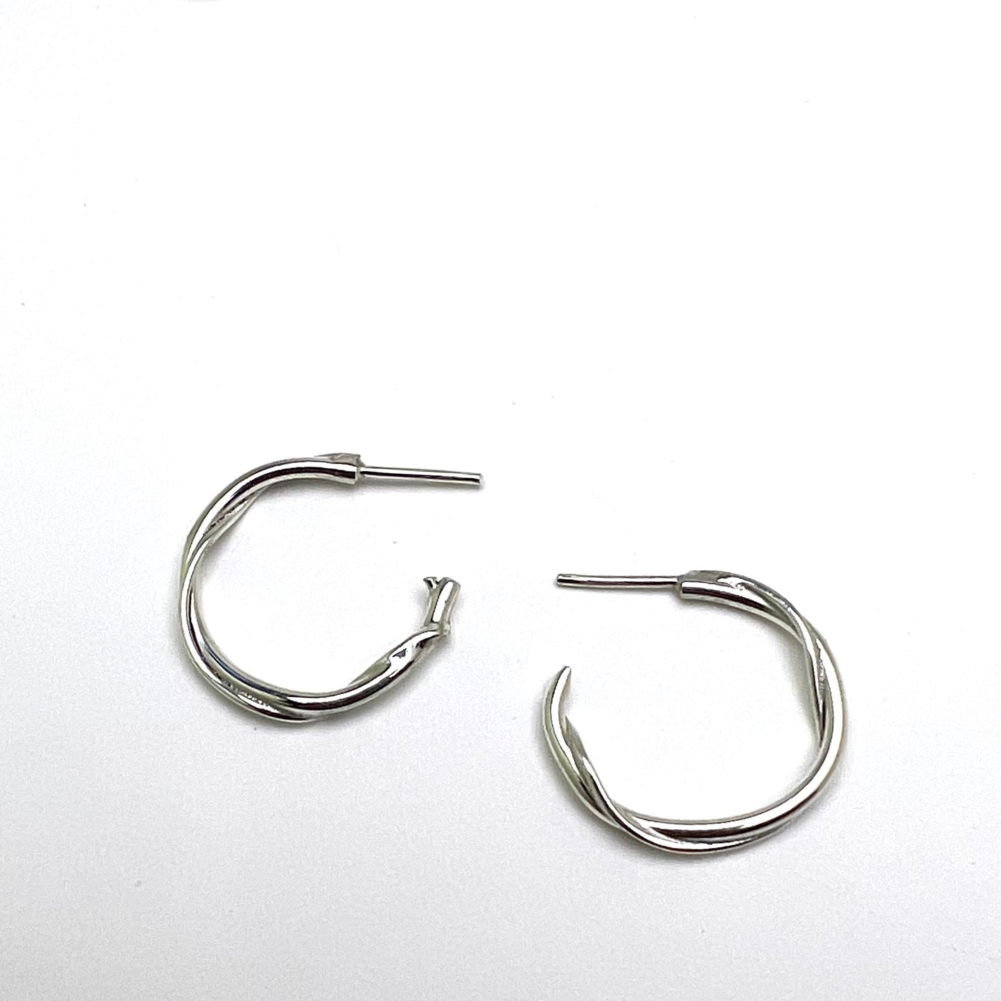 Silver Twisted Vine Hoops