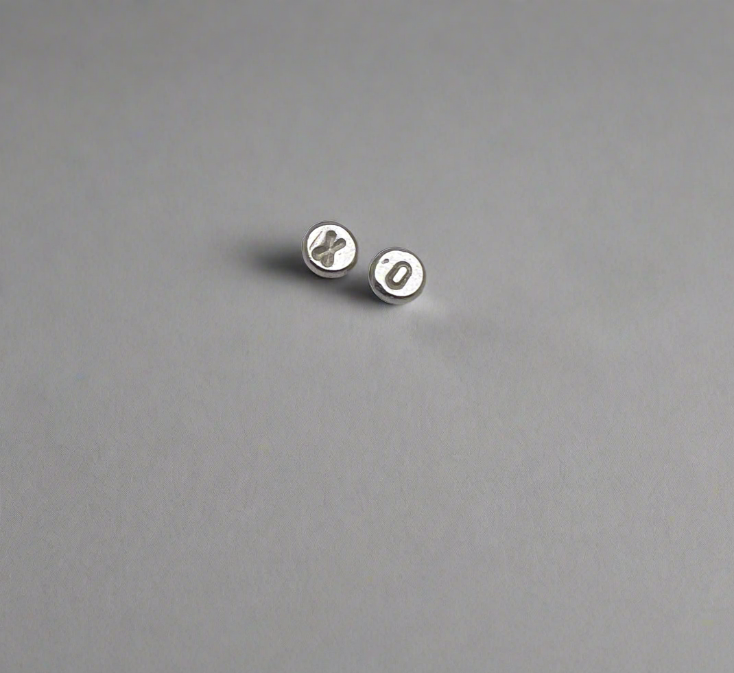 Tiny Silver XO Post Earrings