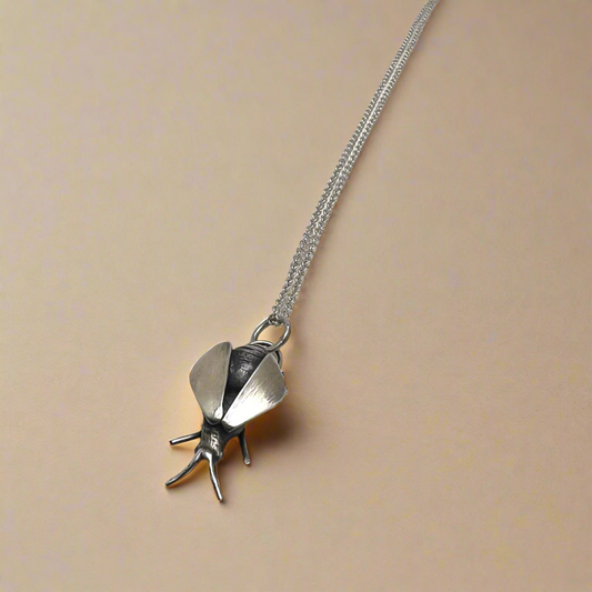 Handmade Silver Bee Necklace