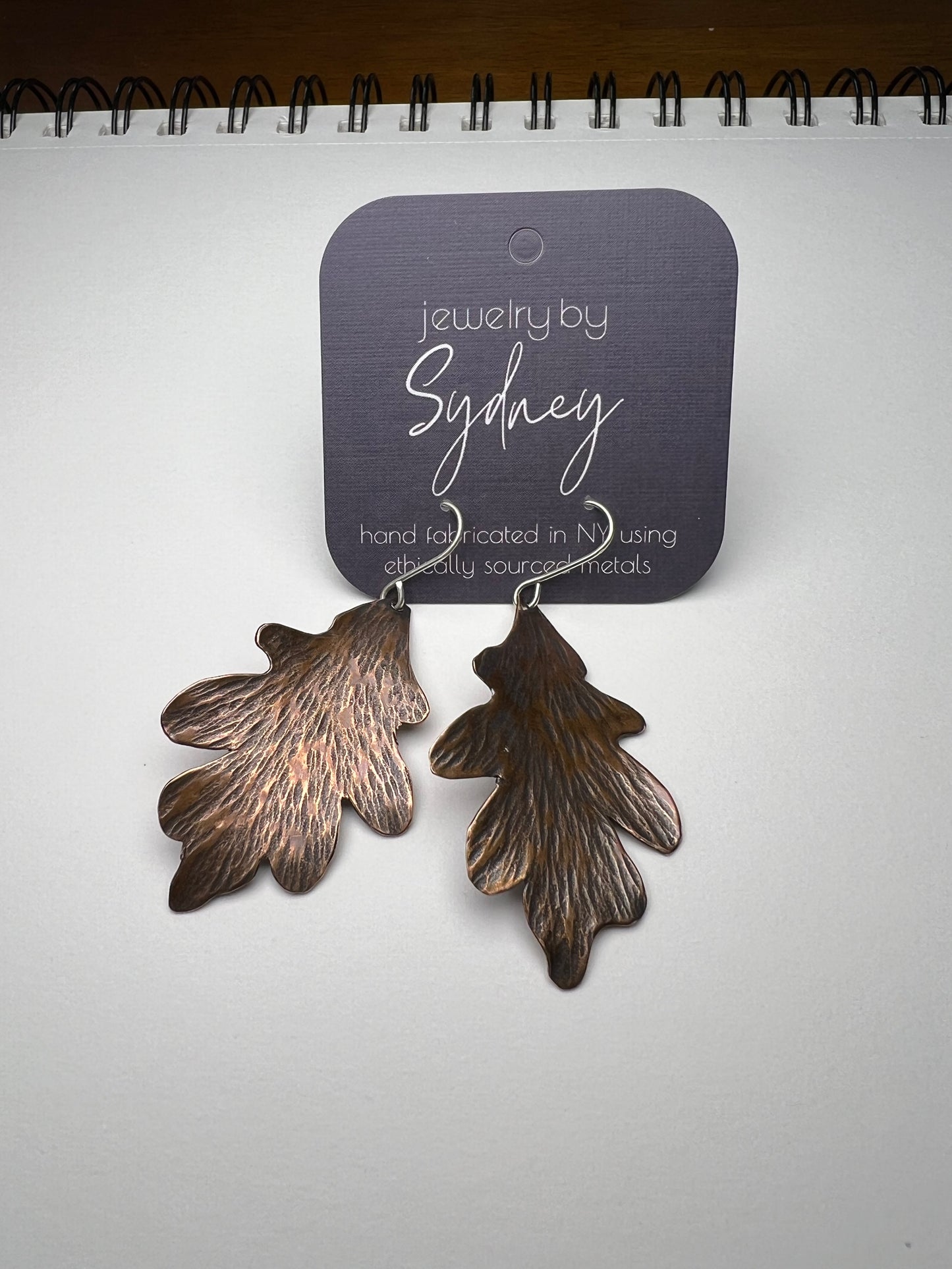 Oak Leaf Copper Earrings