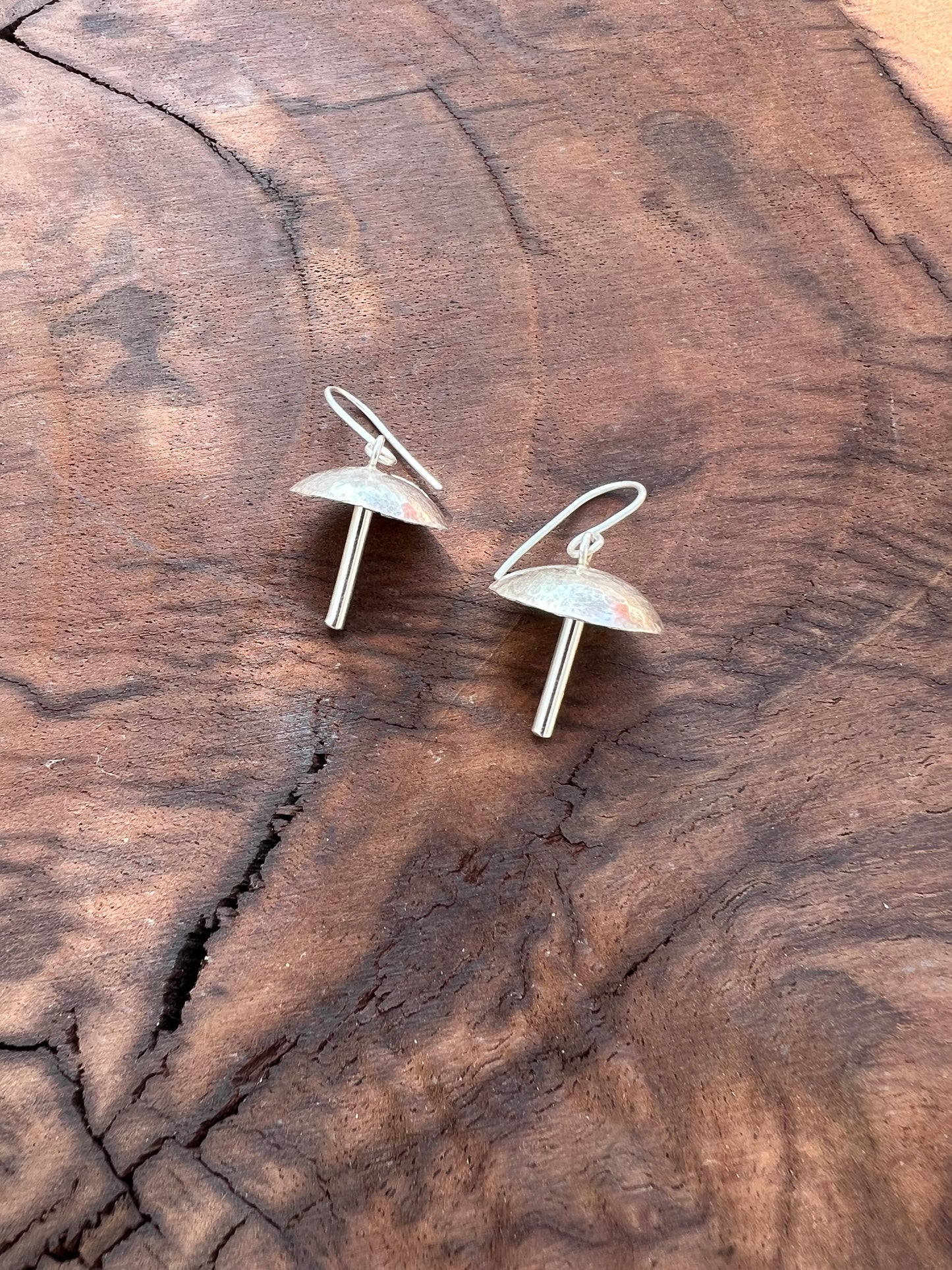 Silver Mushroom Earrings