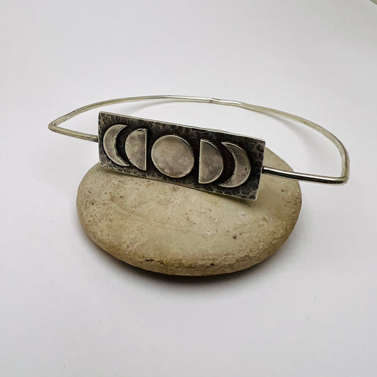Silver Moon Phase Bangle