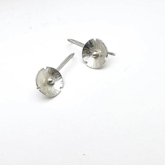 Silver Poppy Earrings - Nature Inspired Silver Jewelry