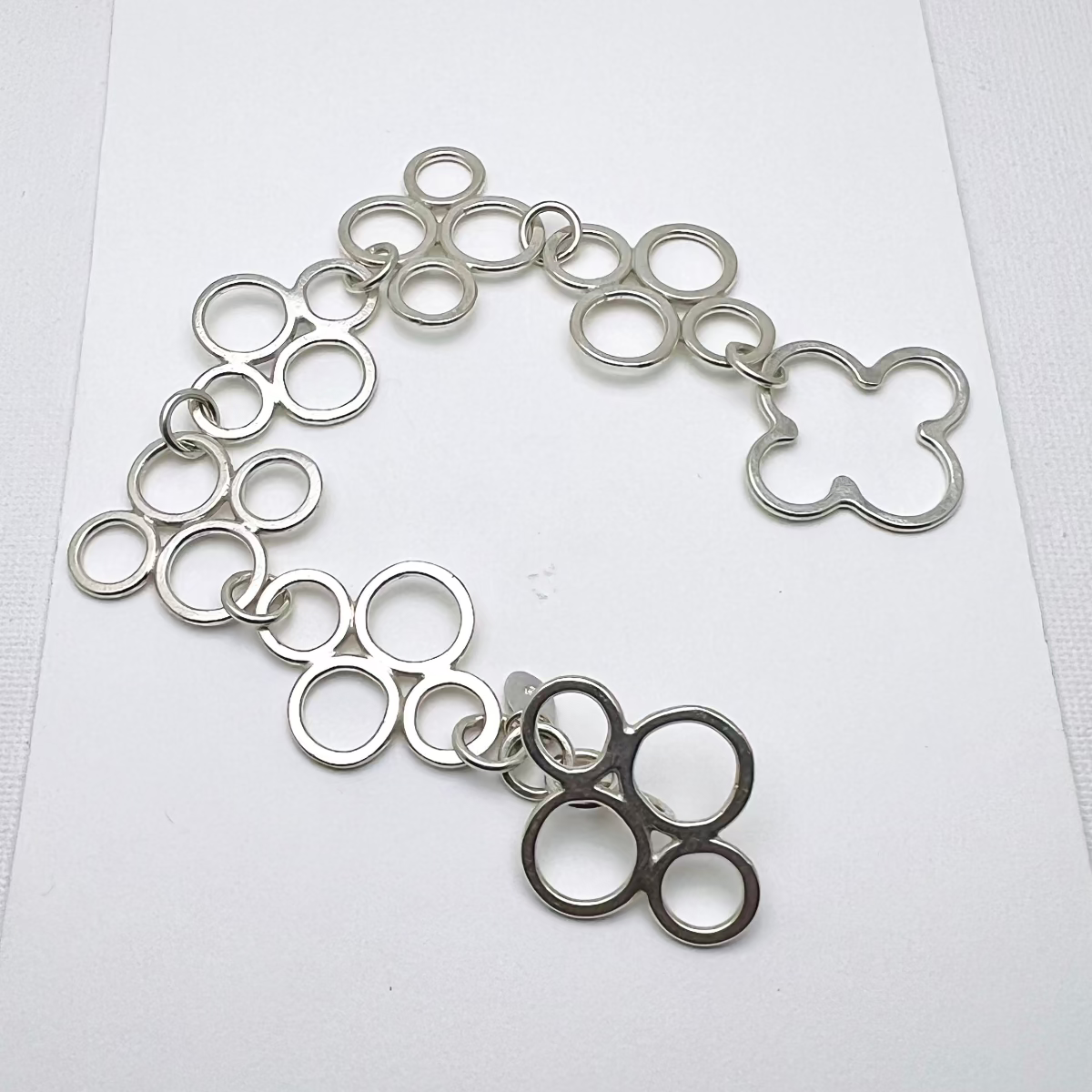 Clover Bracelet - Silver Handmade Clasp Bracelet